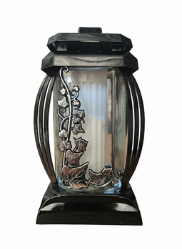 ZNICZ PRIMA 1 SZKLANY  CZARNY SREBRNE PNĄCZE WYTRZYMAŁY 24 cm