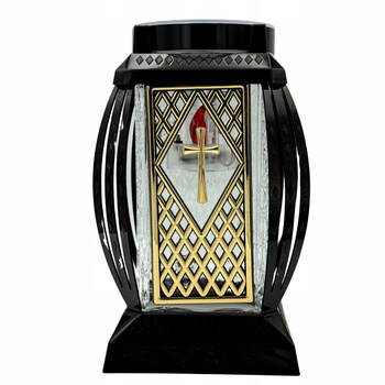 Znicz solarny Primavera Ażur – elegancki szklany lampion 25 cm, czas świecenia do 1000 dni