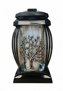 ZNICZ PRIMA 1 SZKLANY  CZARNY SREBRNE DRZEWKO WYTRZYMAŁY 24 cm